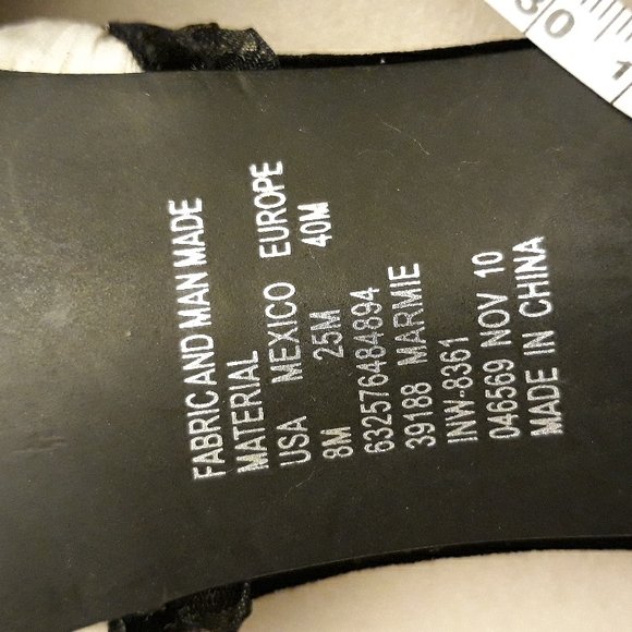 Gently Worn B/W Ruffle Trim Open-Toe Dress Shoe with platform  Shoe by Metaphor - Picture 15 of 16